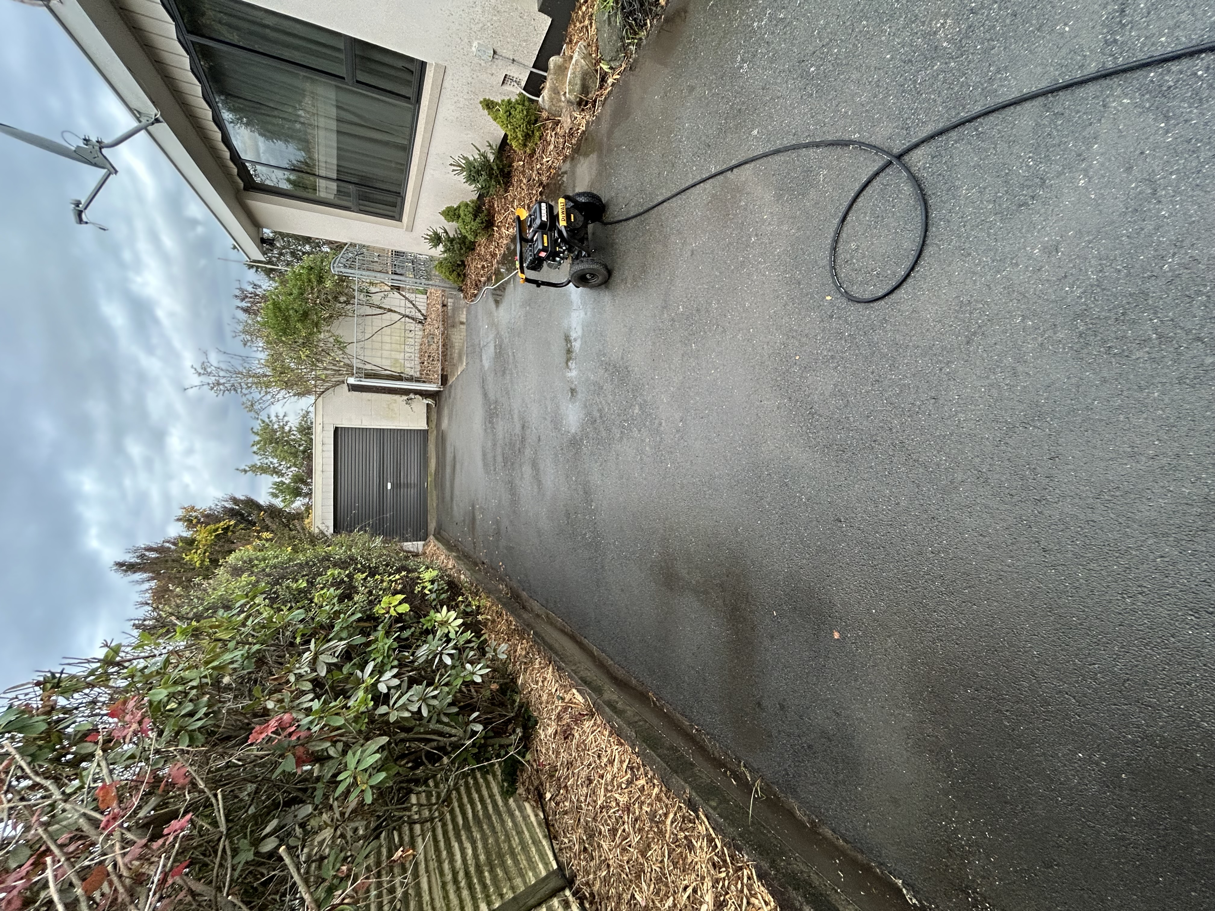 Driveway after pressure washing